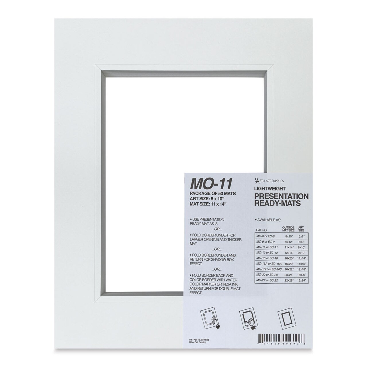 Stu-Art Economy Ready-Mats - 11" x 14" (8" x 10" Opening), Pkg of 50